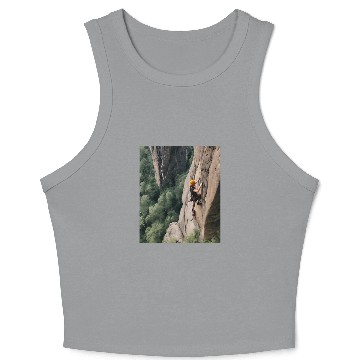 Discover Rock Climbing Adventure Stunning Views Crop Tank Top