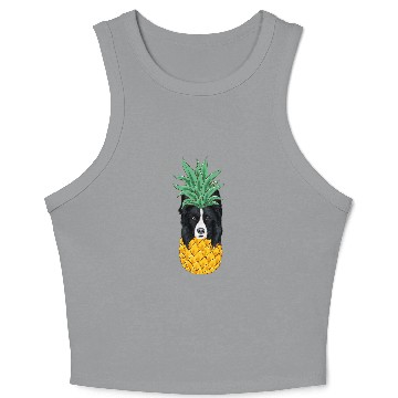 Discover Funny Border Collie pineapples Dog Crop Tank Top