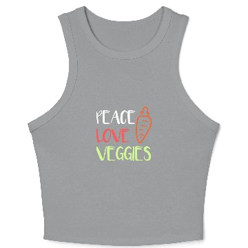 Discover Peace Love Veggies Vegetable Crop Tank Top