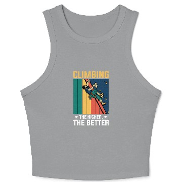 Discover Retro Rock Climbing Man Climb Climber Mountains Crop Tank Top