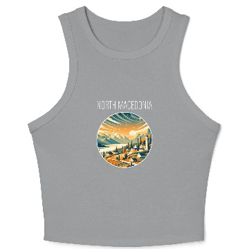 Discover North Macedonia scenery Art Deco Crop Tank Top