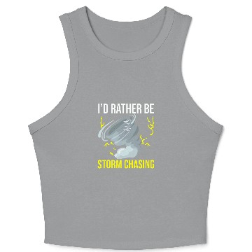 Discover Storm Chasing Lightning Thunder Weather Hurricane Tornado 23 Crop Tank Top