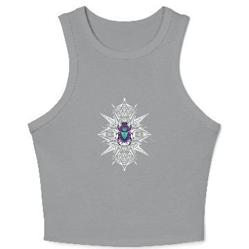 Discover Purple Beetle with White Mandala Crop Tank Top