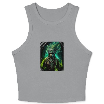 Discover Native American Chief Lightning Bolt Geometric Graphic Crop Tank Top