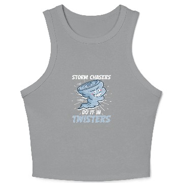 Discover Storm Chasing Lightning Thunder Weather Hurricane Tornado 24 Crop Tank Top