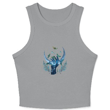 Discover Moth Butterfly Wing Flower Insect Moth Teardrop Crop Tank Top