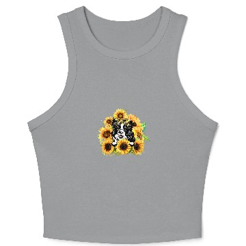 Discover Funny Border Collie With Sunflowers Dog Lovers Crop Tank Top