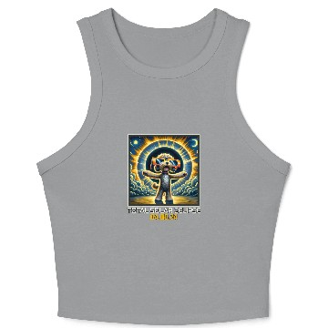 Discover Schnoodle Dog Taking Selfie Solar Eclipse Crop Tank Top