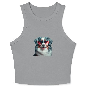 Discover Mini Aussie Mom Australian Shepherd Valentines Day Crop Tank Top