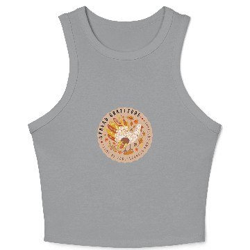 Discover Thanksgiving Cute Fall Design Spread Gratitude Turkey Crop Tank Top