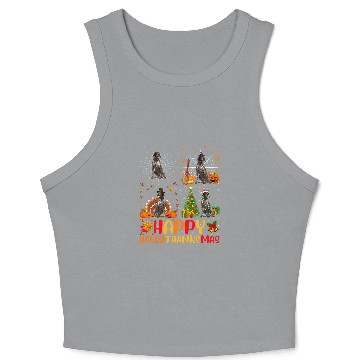 Discover Funny German Shorthaired Pointer Dog Happy Hallothanksmas Crop Tank Top