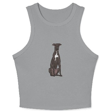Discover Italian Greyhound Dog Sitting Crop Tank Top