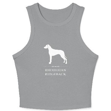 Discover Rhodesian Ridgeback Dog White Silhouette Crop Tank Top