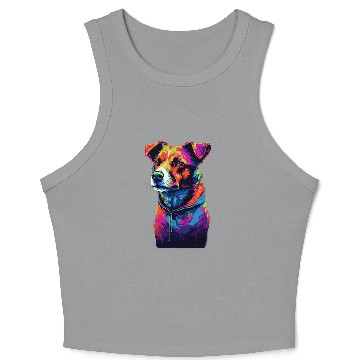 Discover Jack Russell Terrier 80s Dog Crop Tank Top