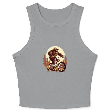 Discover Sasquatch Mountain Biker MTB Biking 2 Crop Tank Top