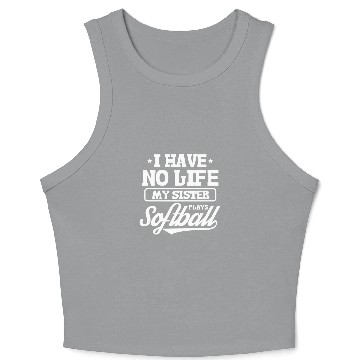 Discover Softball Sister Softball Player 1 Crop Tank Top