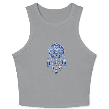Discover Native American Dreamcatcher Indian Design 7 Crop Tank Top
