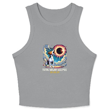 Discover Jack Russell Terrier Dog Howling At Solar Eclipse Crop Tank Top