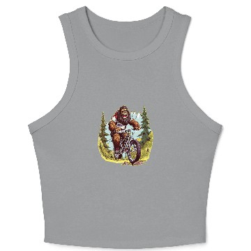 Discover Sasquatch Mountain Biker MTB Biking Crop Tank Top