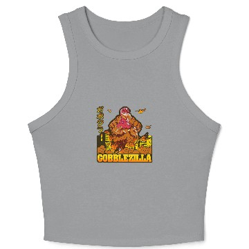 Discover Zombie Turkey Day Thanksgiving Gobblezilla Crop Tank Top
