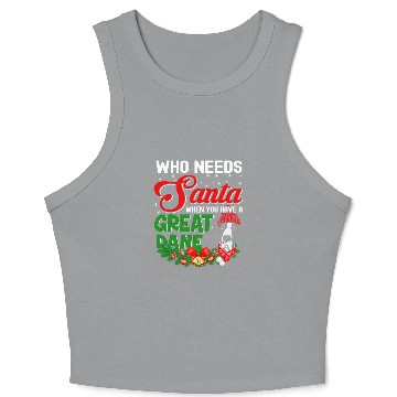 Discover Bears Funny Great Dane With Santa Hat Beard Christmas Crop Tank Top Crop Tank Top