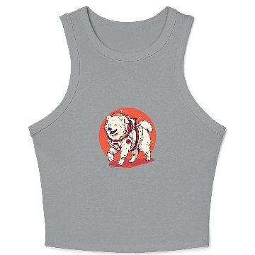 Discover Samoyed Mars Funny Dog Astronaut Crop Tank Top