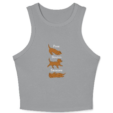 Discover Pose Stretch Savasana Goldendoodle Dog Crop Tank Top