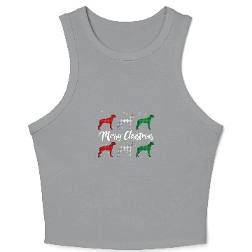 Discover Rhodesian Ridgeback Merry Christmas Argyle Dog Crop Tank Top