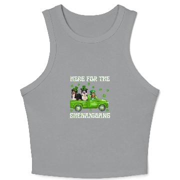 Discover Here For The Shenanigans Australian Shepherd St Patricks Crop Tank Top