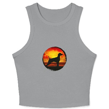 Discover Weimaraner Dog Retro 18 Crop Tank Top