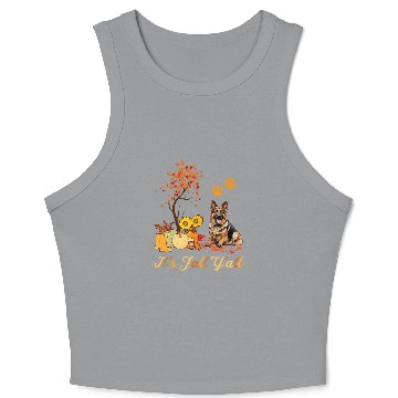 Discover German Shepherd Fall Leaves Autumn Maple Tree Thanksgiving Crop Tank Top
