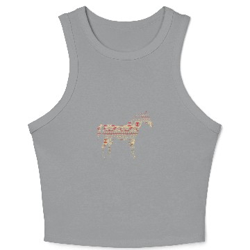 Discover Native American Geometric Horse 7 Crop Tank Top