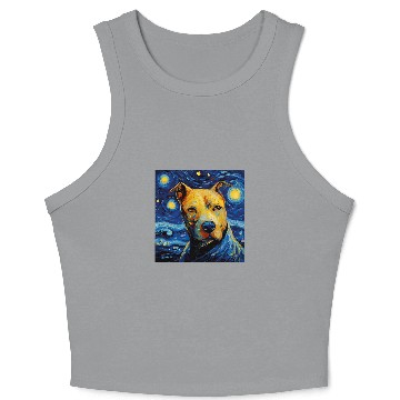 Discover Pitbull Starry Night For Dog Mom Dog Dad Crop Tank Top