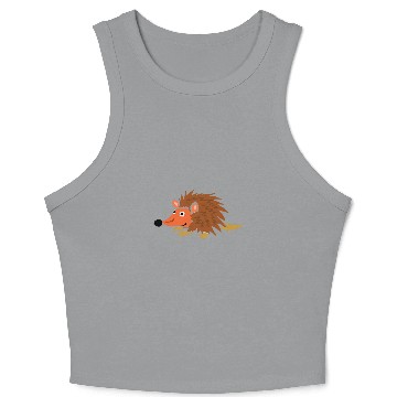 Discover Smileteesanima Funny Hedgehog Primitive Art Crop Tank Top