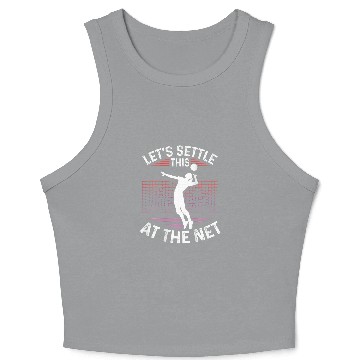 Discover Lets Settle This At The Net Volleyball Player Backprint Crop Tank Top