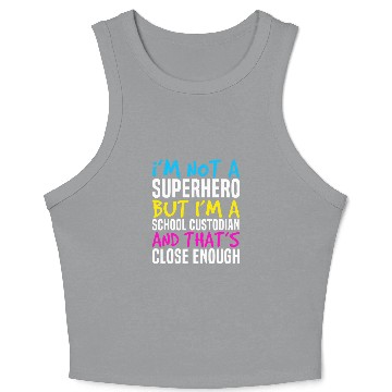 Discover School Custodian Superhero Janitor 22 Crop Tank Top