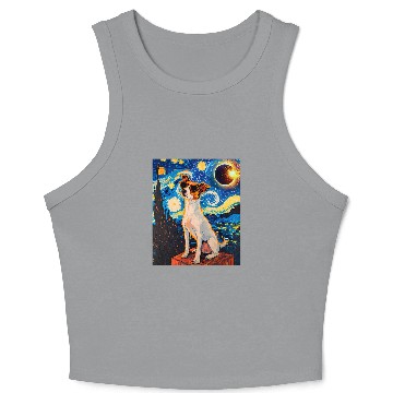 Discover Total Solar Eclipse Toy Fox Terrier Dog Crop Tank Top