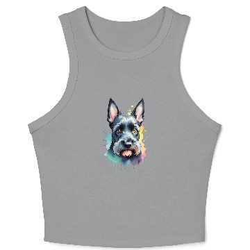 Discover Schnauzer Portrait Dynamic Splash Unleash Joy Crop Tank Top