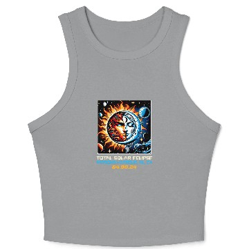 Discover Retro Solar Eclipse Parsons Harbour Newfoundland Canada Crop Tank Top