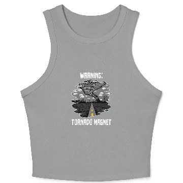 Discover Warning Tornado Magnet Meteorologist Tornado Chaser Crop Tank Top
