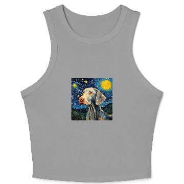 Discover Weimaraner Starry Night For Dog Mom Dog Dad Crop Tank Top