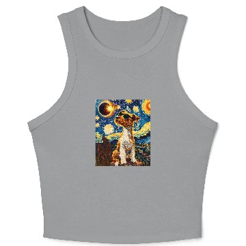 Discover Total Solar Eclipse Wire Hair Fox Terrier 5 Crop Tank Top