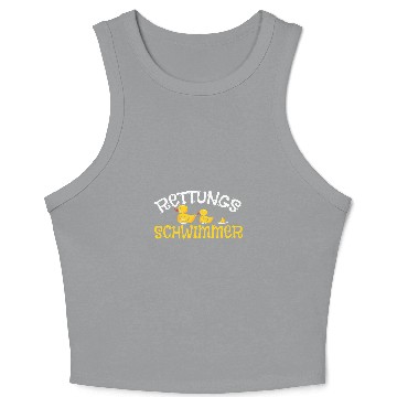 Discover Lifeguard Ducks Swimming Lessons Funny Crop Tank Top