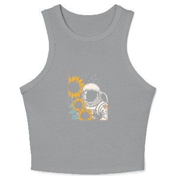 Discover Space Explorer Sunflowers Astronaut Crop Tank Top