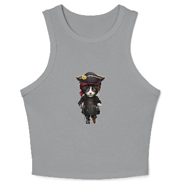 Discover Pirate Cat Funny Kitten Eye Patch Hook Jolly Roger Flag32 Crop Tank Top