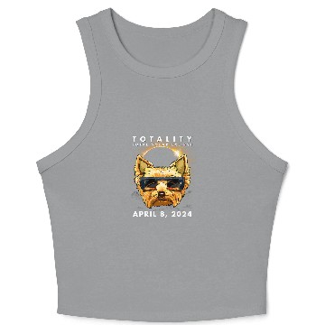 Discover Solar Eclipse 2024 Yorkshire Terrier Dog Crop Tank Top