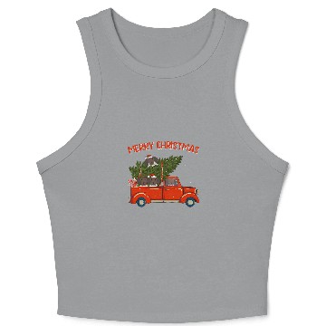 Discover German Shorthaired pointer Retro Truck Xmas Crop Tank Top