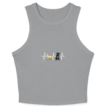 Discover Llama Cane Corso Heartbeat Dog Lover Crop Tank Top