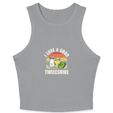 Discover Salt Tequila Lime Love A Good Threesome Humor Bartender Crop Tank Top