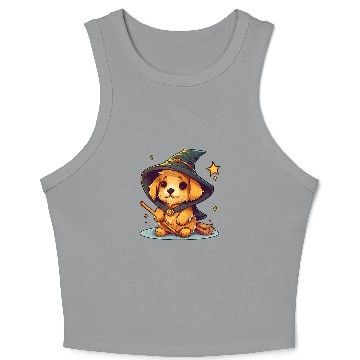 Discover Magical Wizard Golden Retriever Crop Tank Top